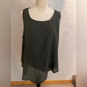 Christopher and banks layered green tank top. 1x